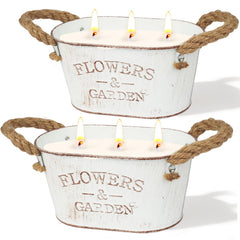 Citronella Candles Outdoor two pack large 12 oz tin jar