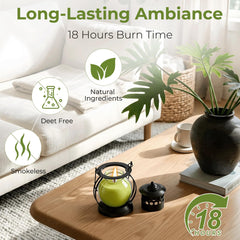 DEET-free citronella scent ideal for outdoor spaces