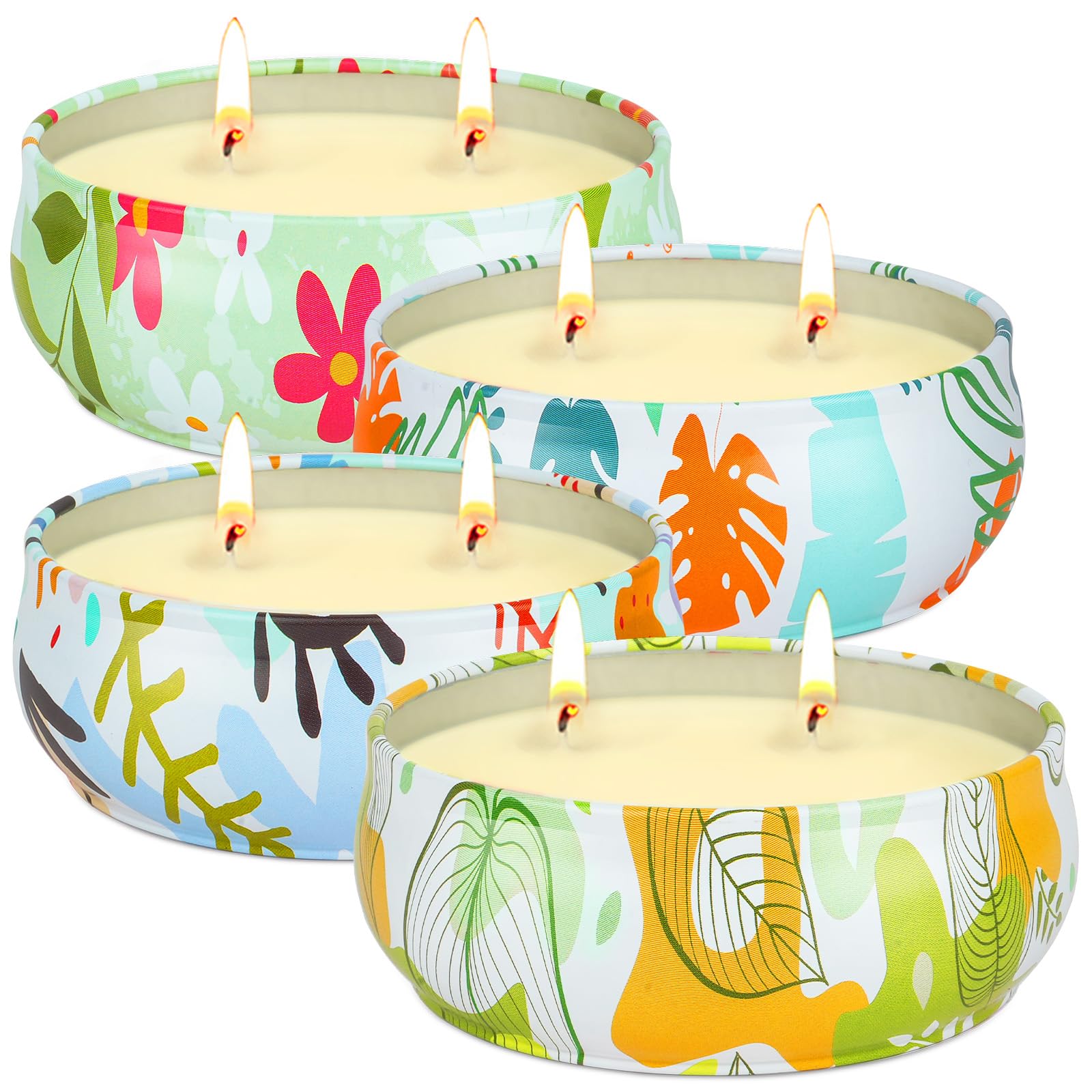 Citronella Candles Outdoor 4 Pack 6 oz each in decorative jars