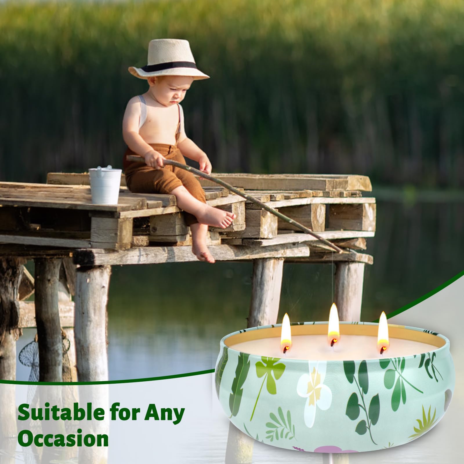 Citronella Candles Outdoor 3-Wick for camping scene image