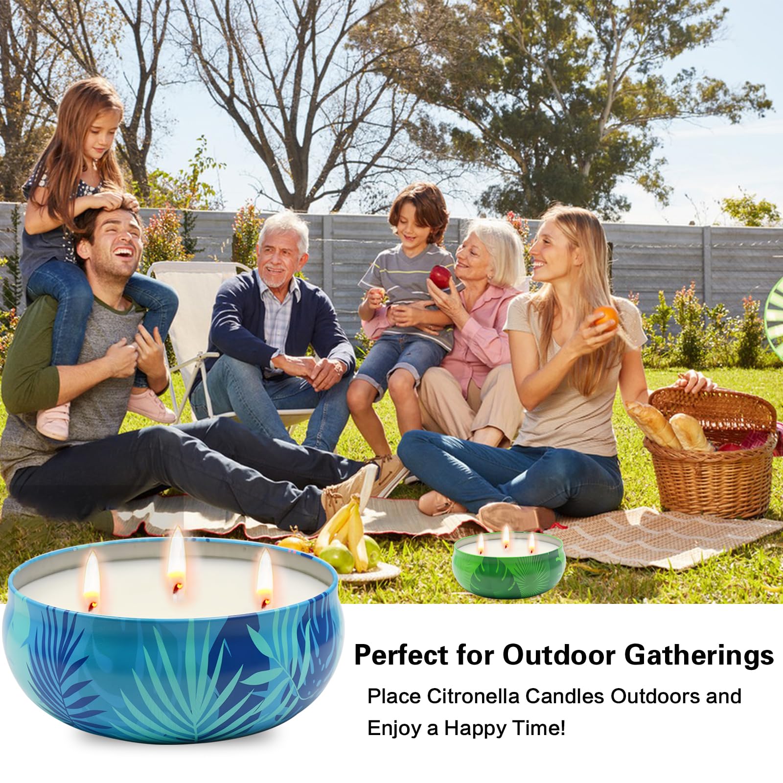 Citronella candles outdoor 12oz tin for summer parties