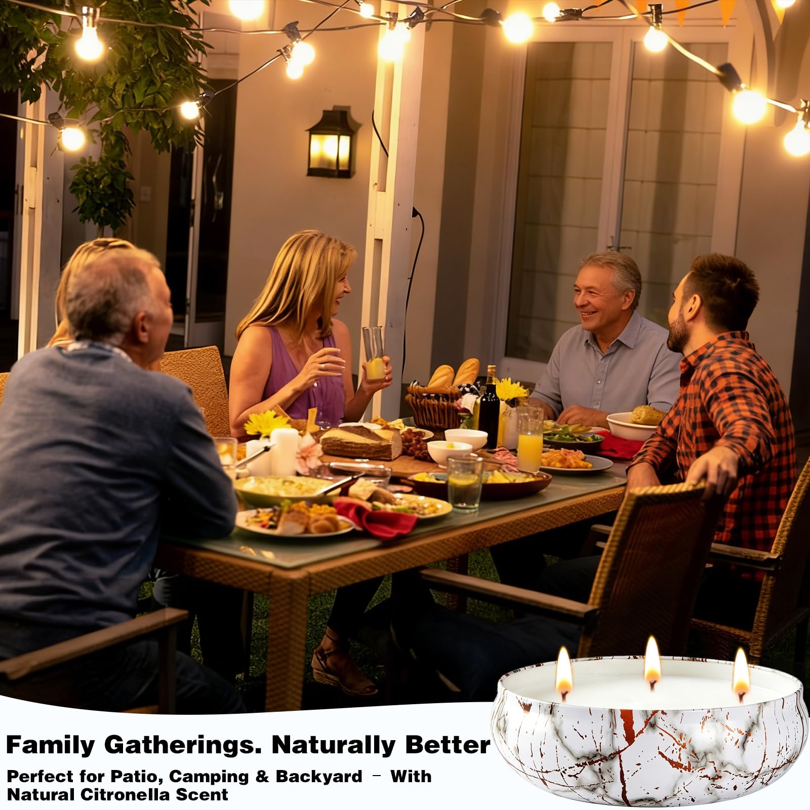 Camping and outdoor use citronella candle set