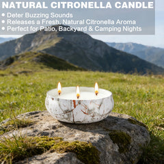 Citronella candle set on patio for backyard or deck