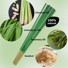Citronella lemongrass rosemary oils composition on sticks