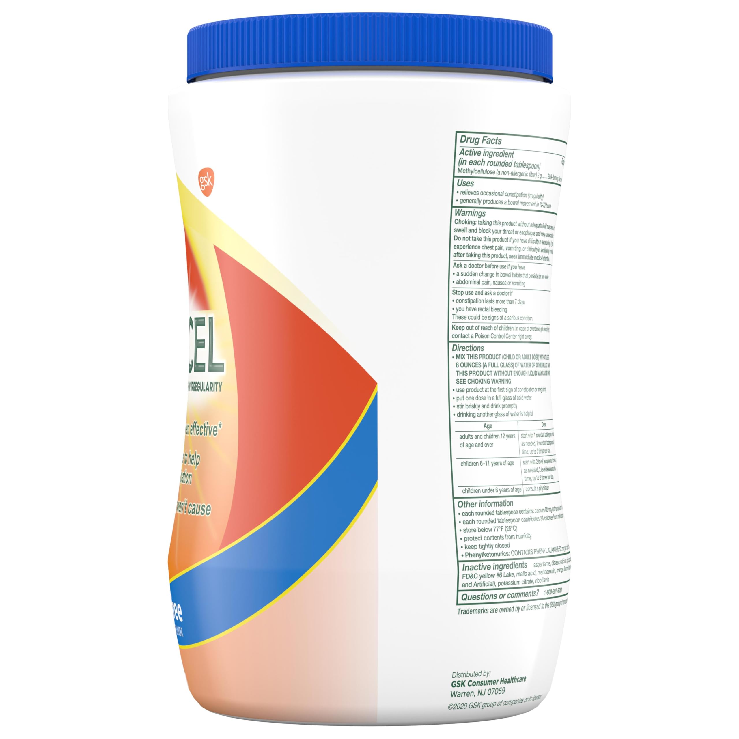 Gentle fiber powder Citrucel packaging