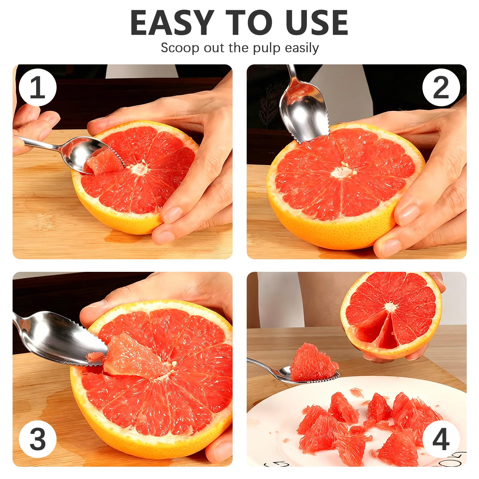 Dishwasher compatible grapefruit utensil set image
