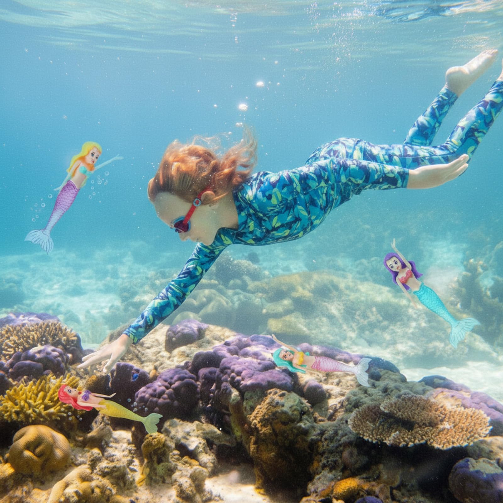 Ages 6+ Civaner mermaid toys for kids water play