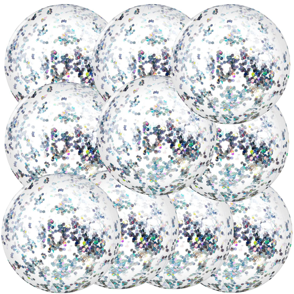 Civaner glitter beach ball 16 inch silver