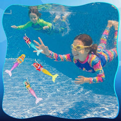 Bright colored mermaid bath pool toy designed for kids