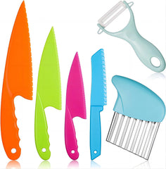 CKKAPTURE 6Pcs kids plastic knives set four colors