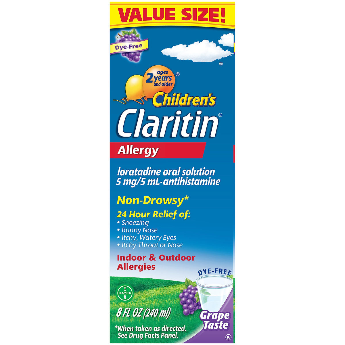 Claritin Children's Allergy Medicine 8 oz bottle