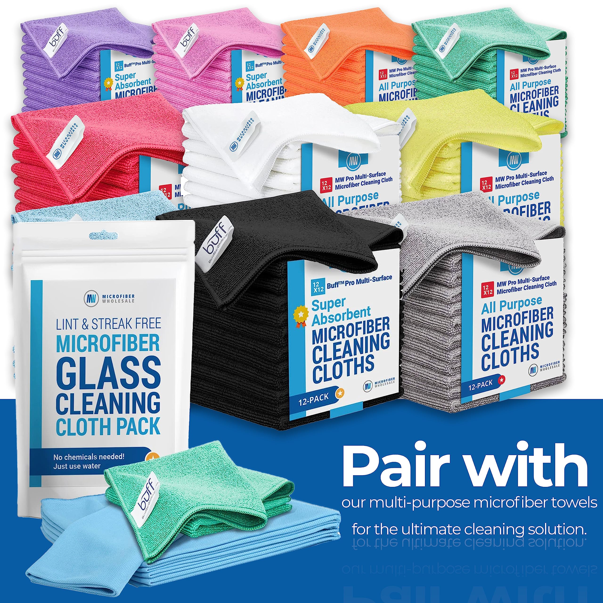 Claro microfiber glass cleaning cloths for home dashboards