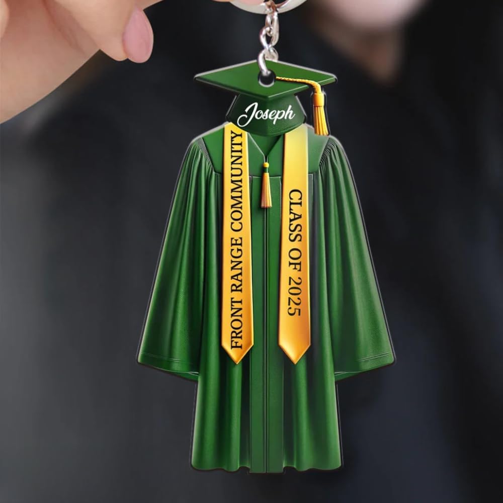 Keepsake keyring for high school and college graduates
