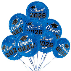 12pcs 18in blue balloons for Class of 2026 graduation