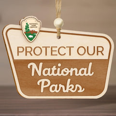 Classic park entrance sign decal visual concept