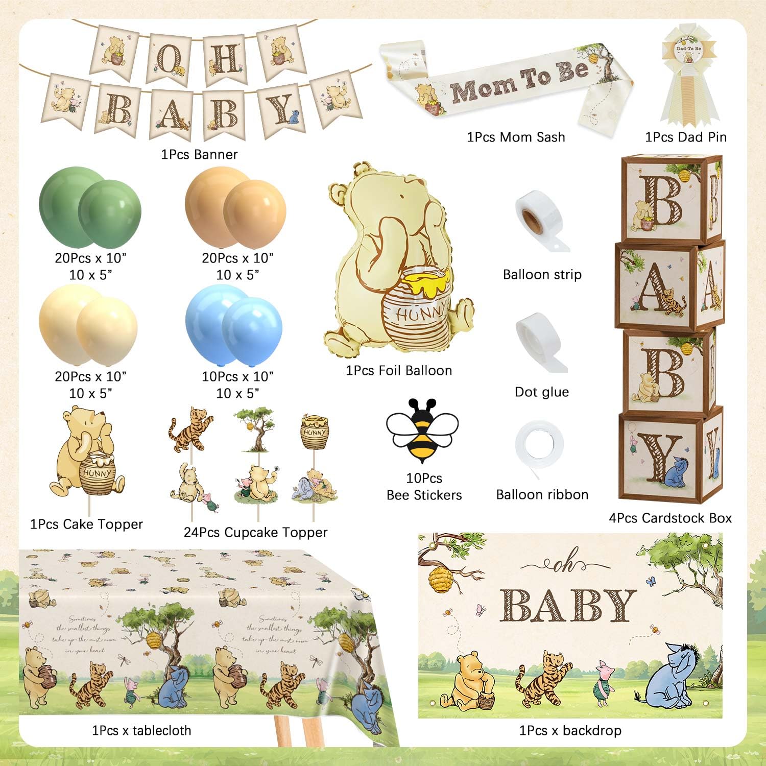 Classic Winnie Pooh balloon arch in kit