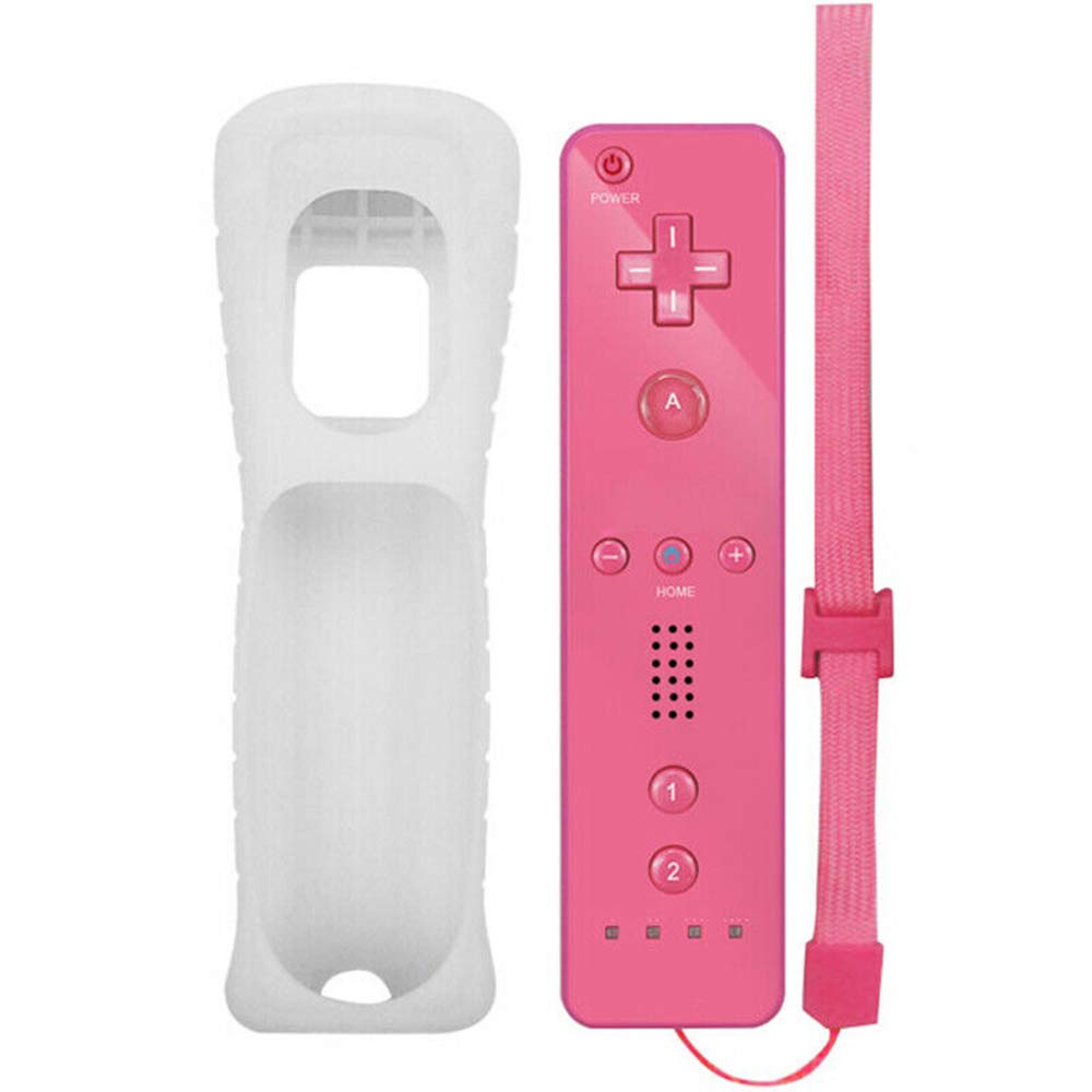 Pink Classic Wireless Remote Controller for Wii /Wii U with case and hand strap