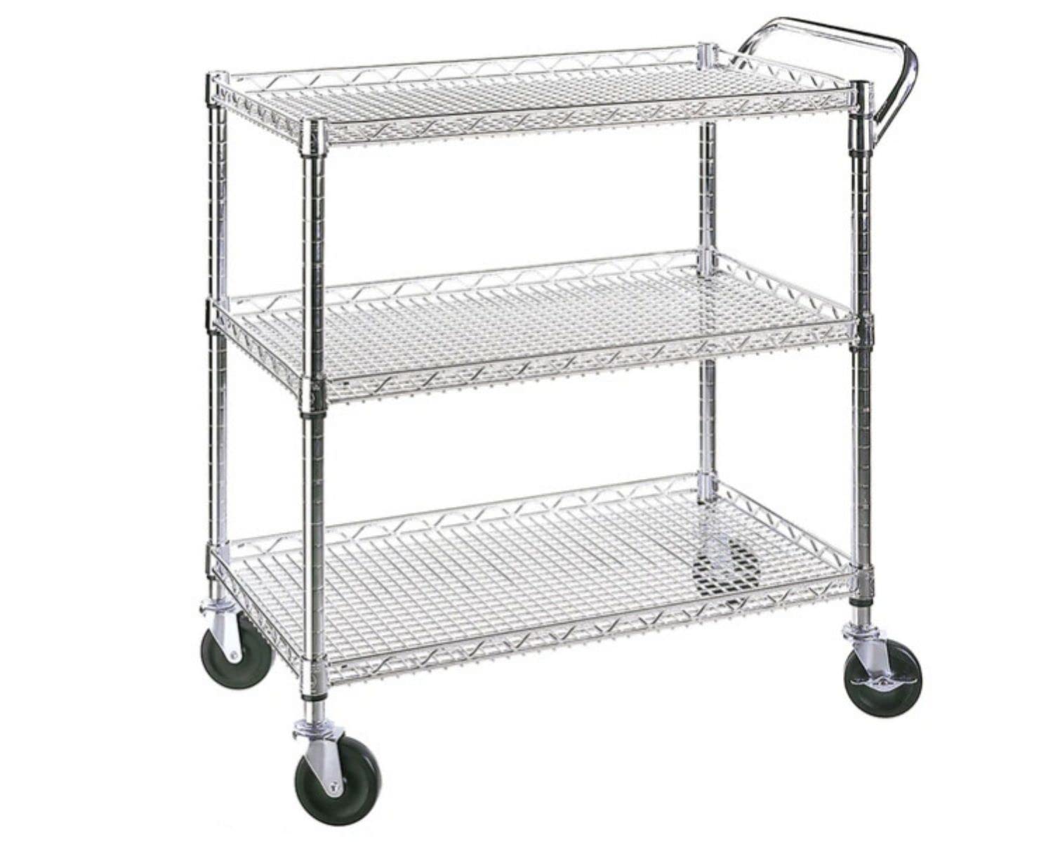 classics heavy duty 3 tier rolling cart with wire shelves
