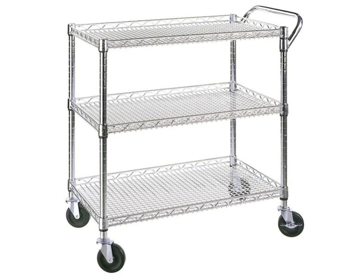 classics heavy duty 3 tier rolling cart with wire shelves