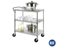 classics 3 shelf wire shelving cart with handle