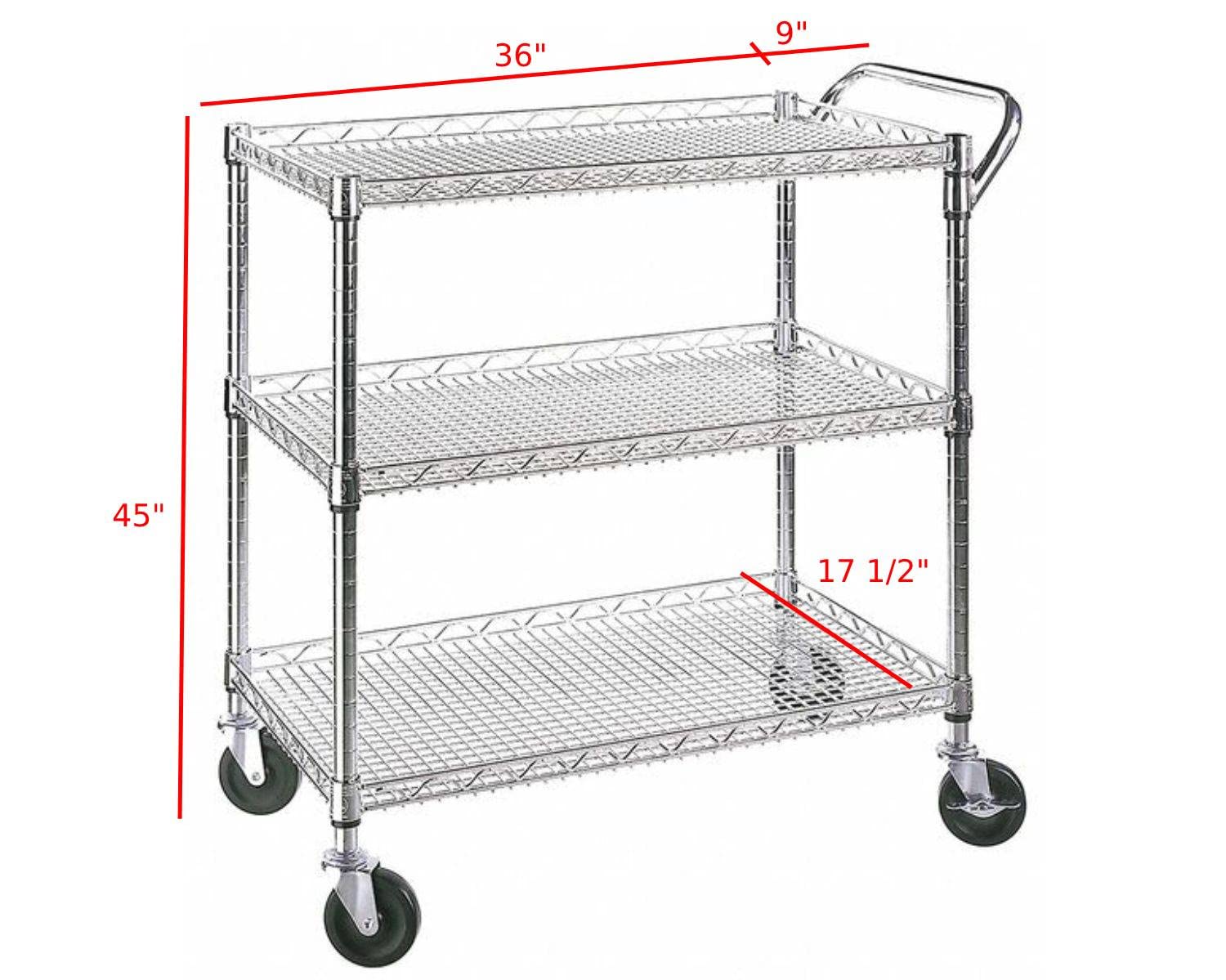 classics nsf certified rolling cart in kitchen use