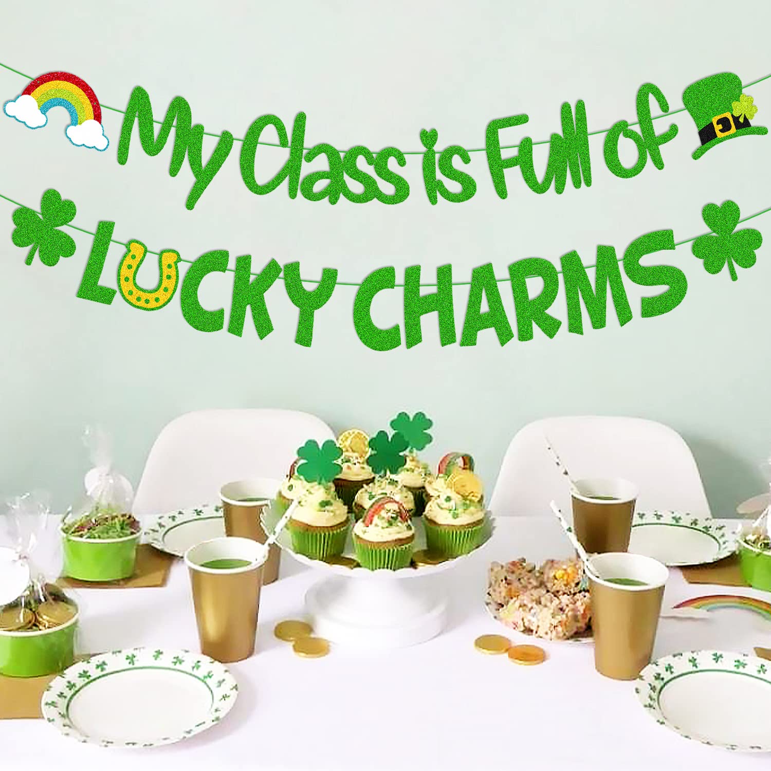 Banner made from environmental friendly glitter cardstock