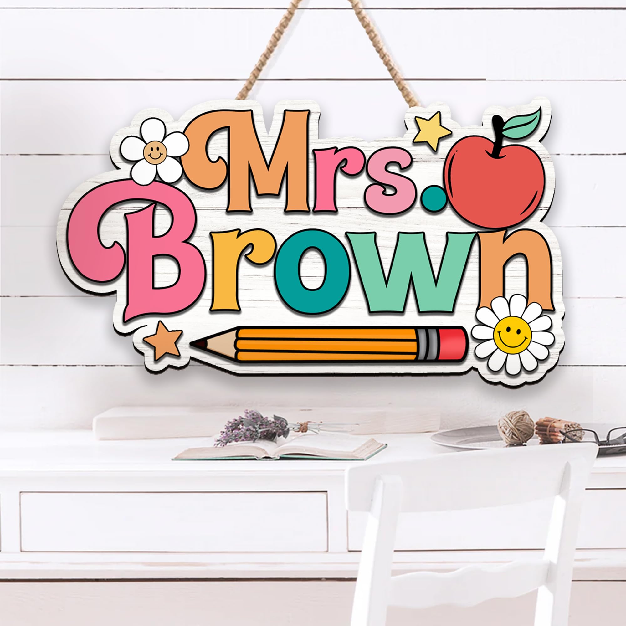 Wooden classroom door hanger decorative image