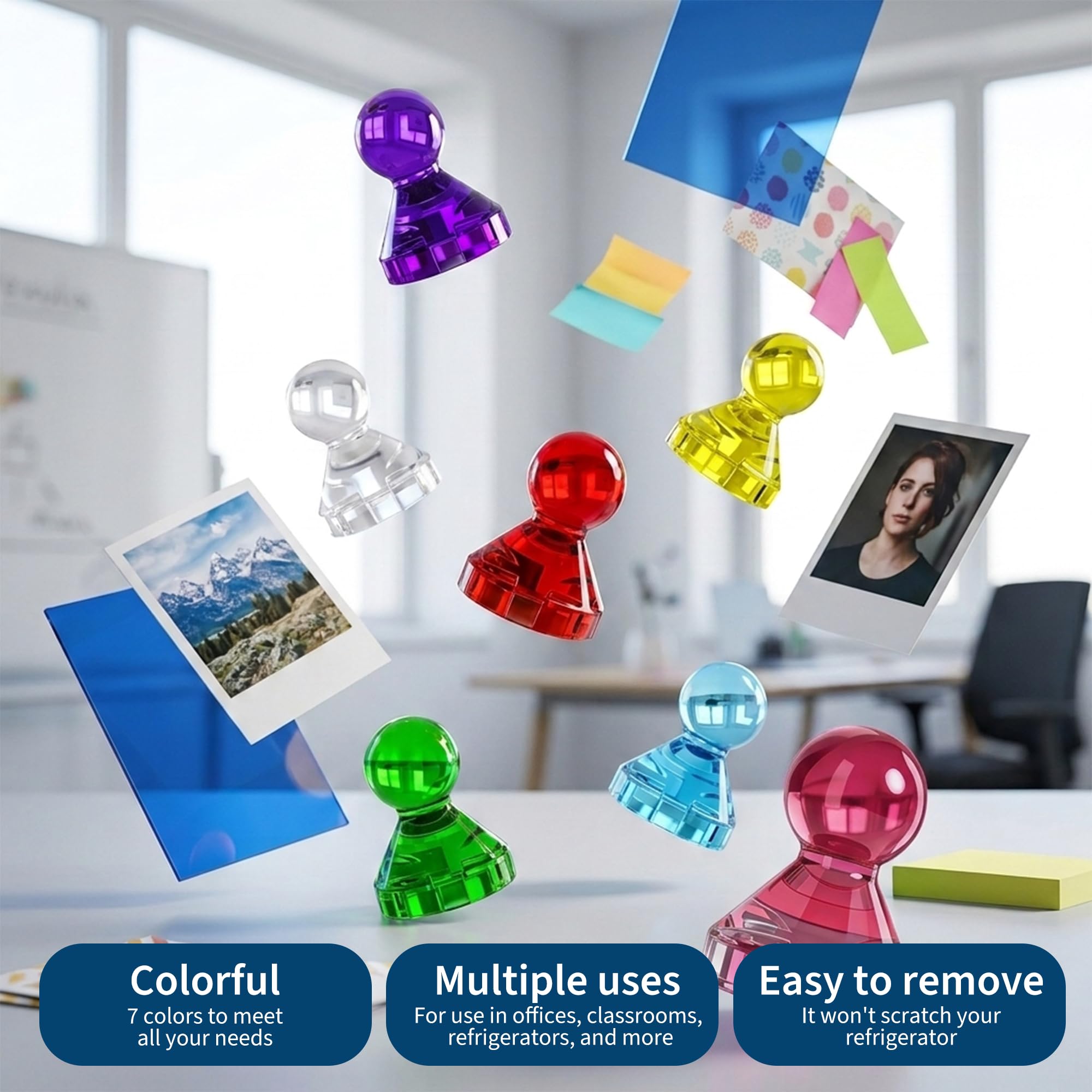 Assorted color magnets for metal surfaces Tiergrade 16 pack