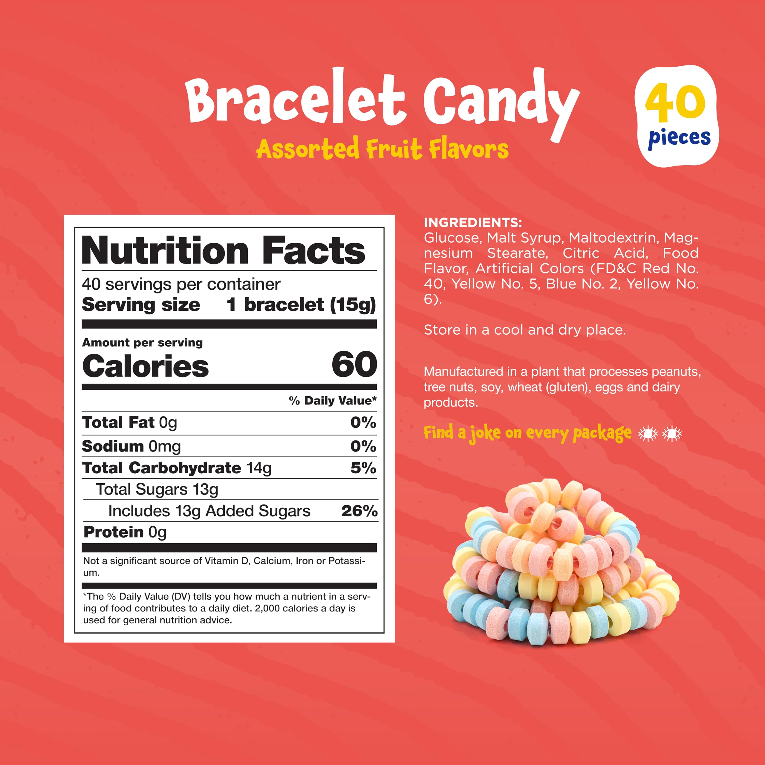 21-ounce bulk candy bracelets pack for gifting