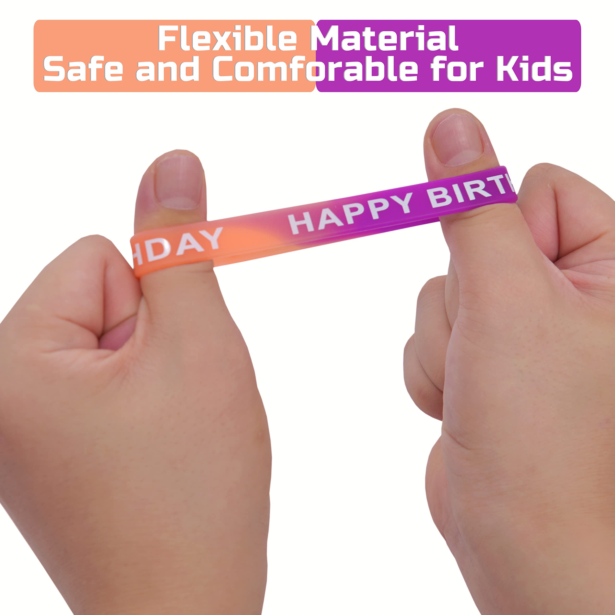 eco-friendly non-toxic rubber birthday bracelets suitable for classrooms