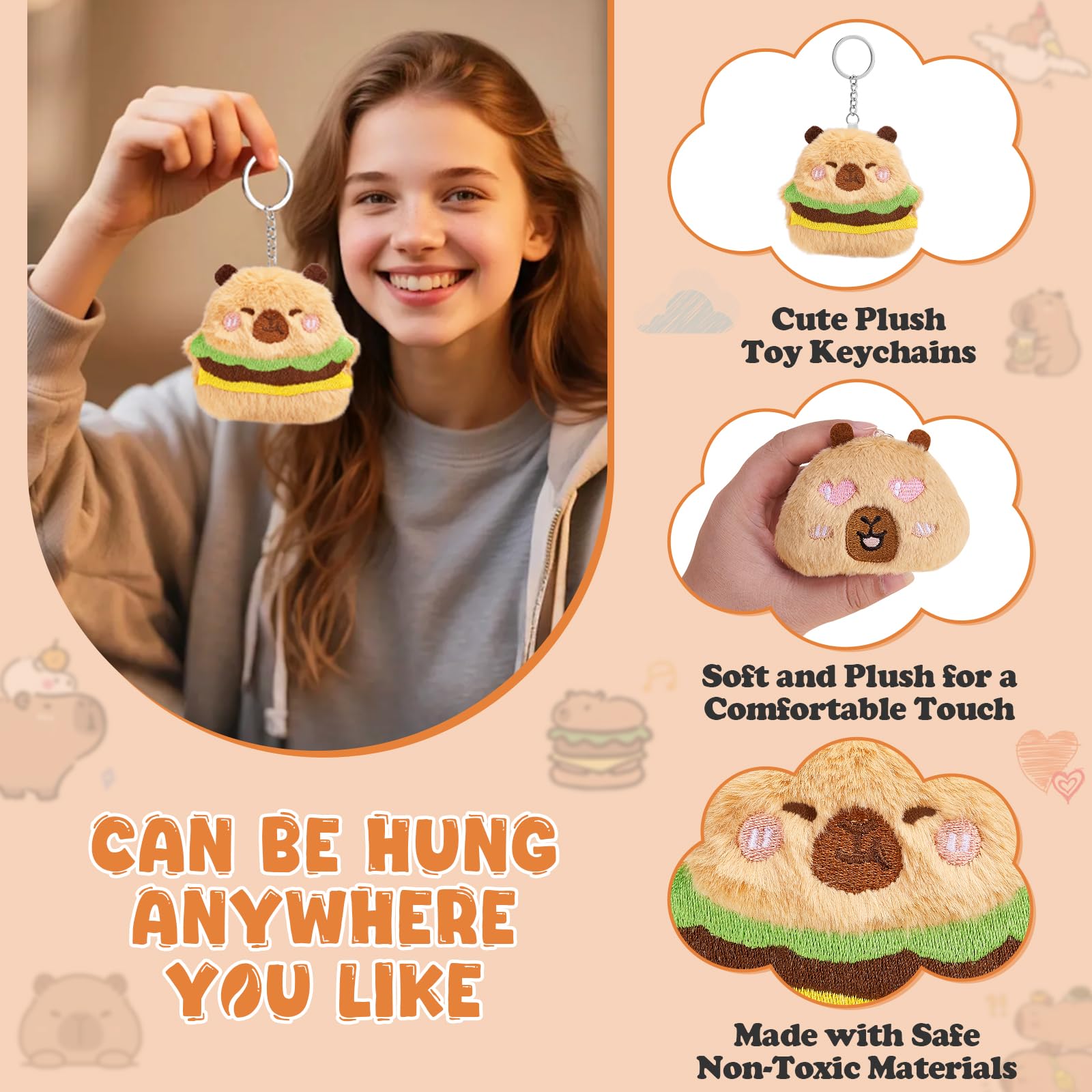 Durable stitching on plush keychains for everyday use