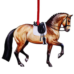 Dressage ornament Buckskin color by Classy Equine 3 inch tall 3.825 inch wide