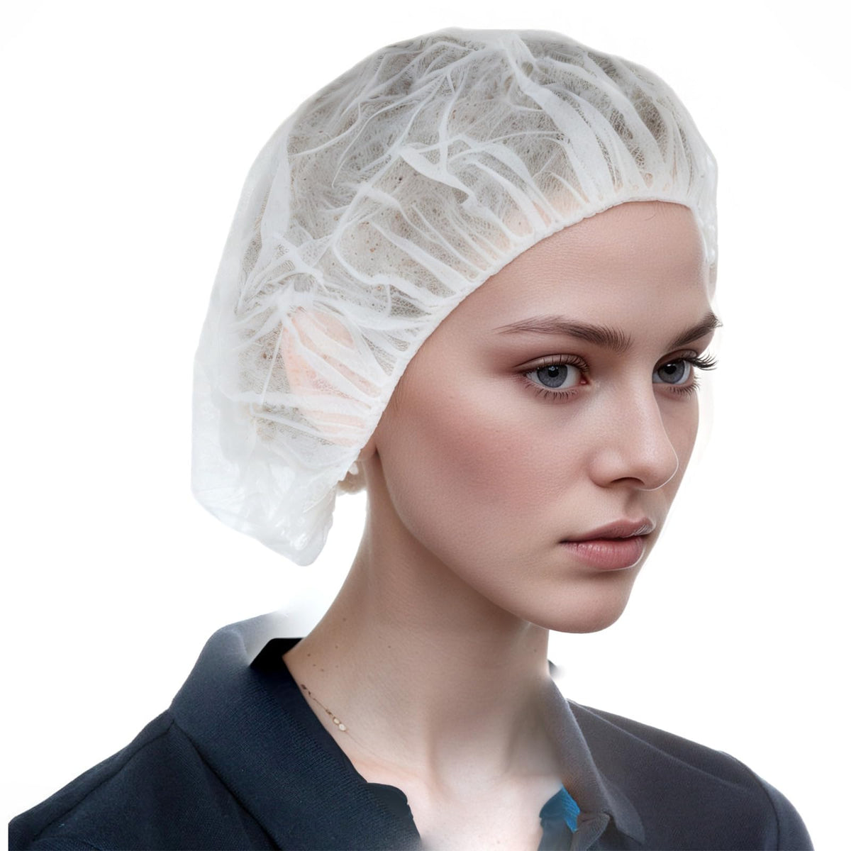 Cleaing disposable bouffant cap white 24 inch 100 pack