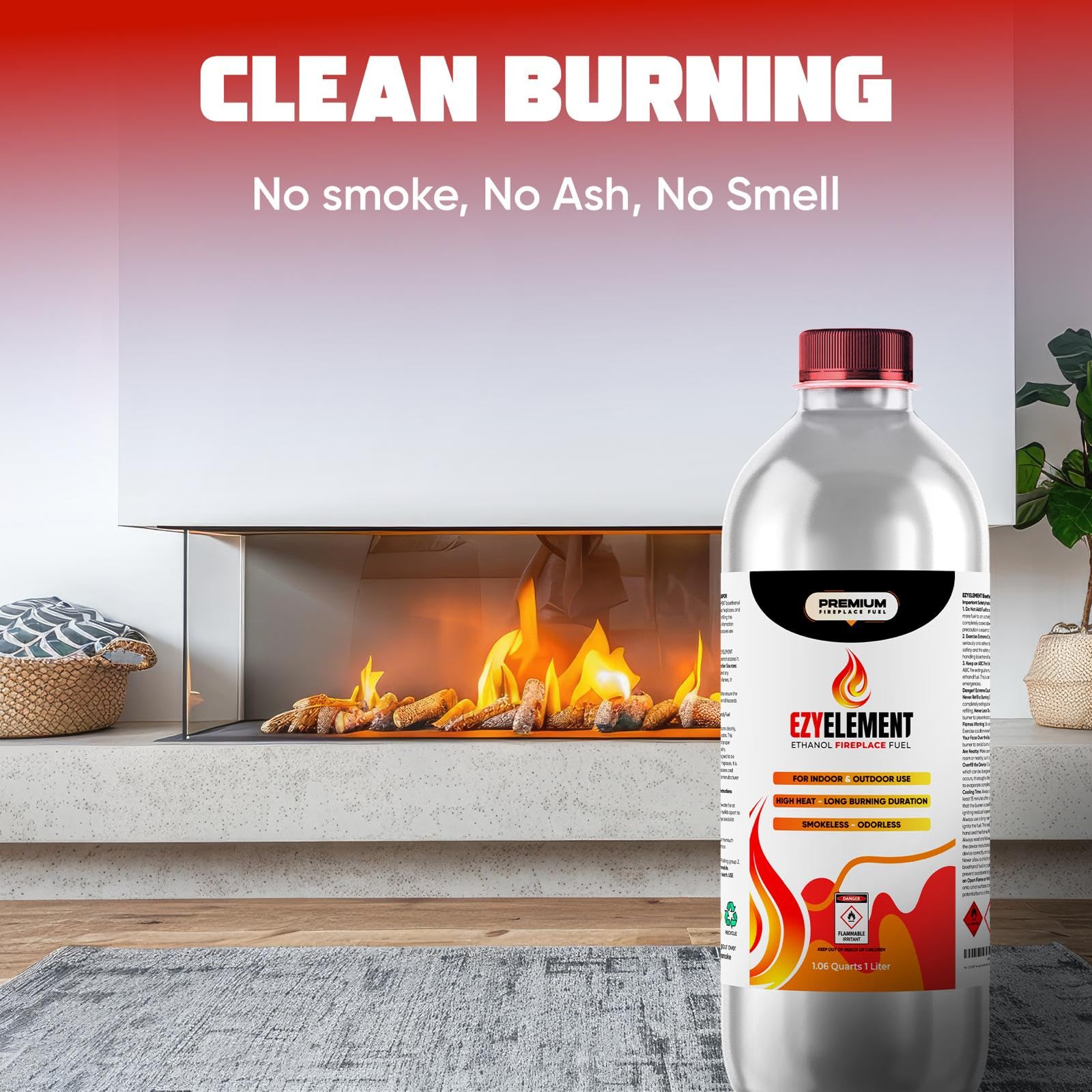 Bioethanol fuel for tabletop fireplaces with long burn time