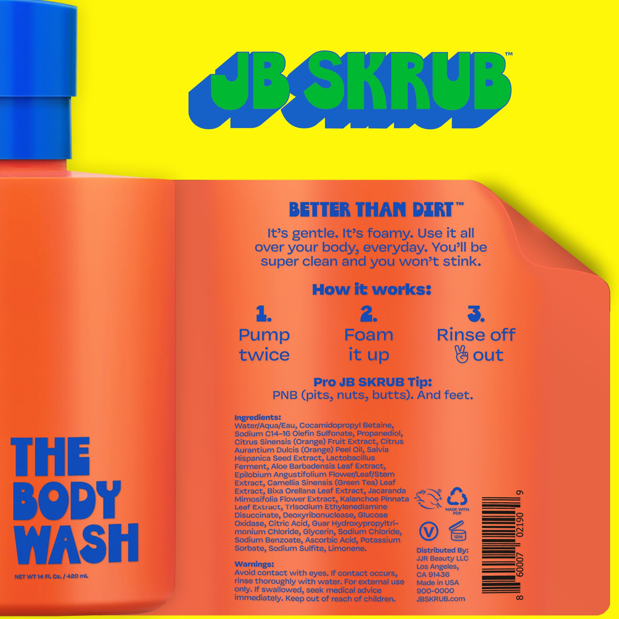 Clean Kids Body Wash label showing citrus scent for teens