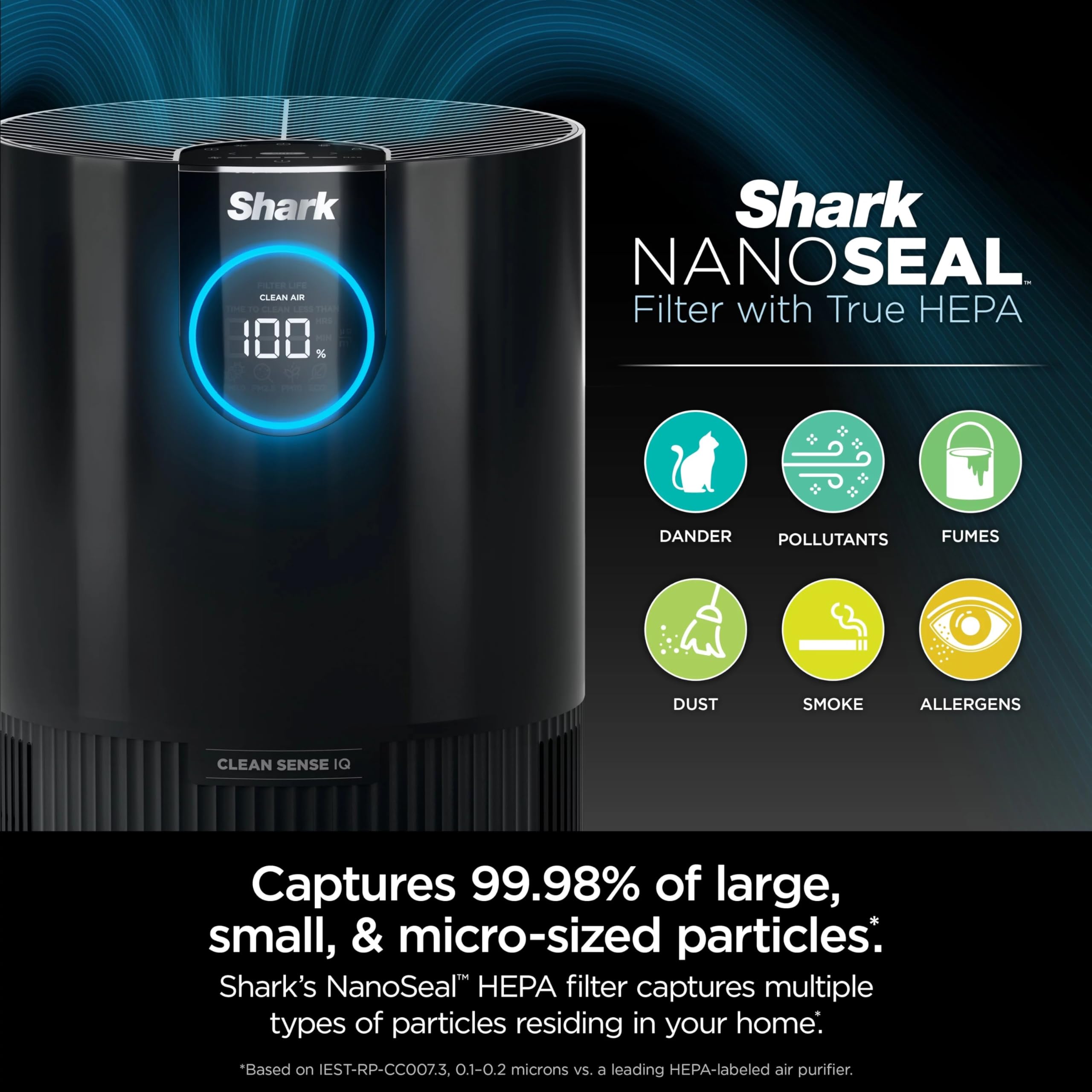 Clean Sense IQ air quality display on purifier