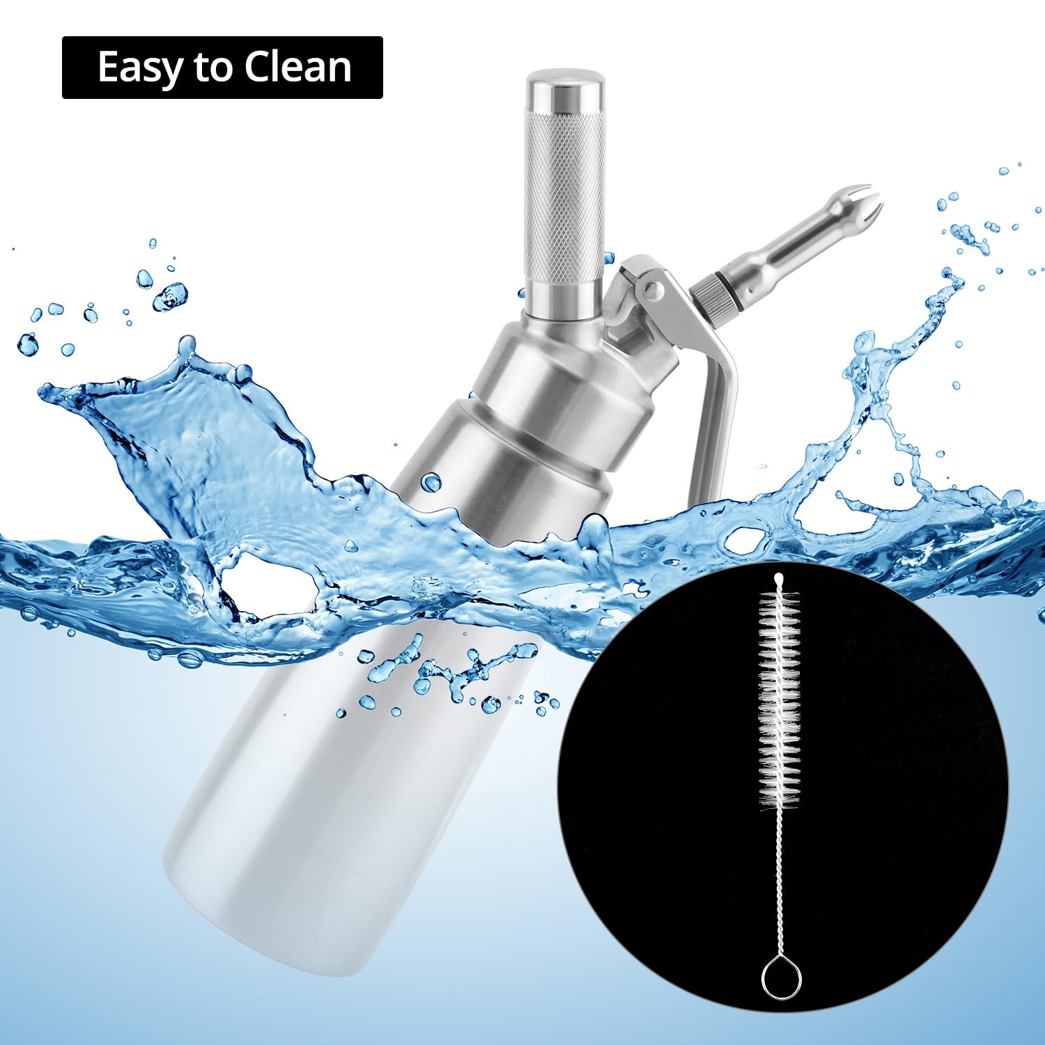 Cleaning brush included with QWORK dispenser