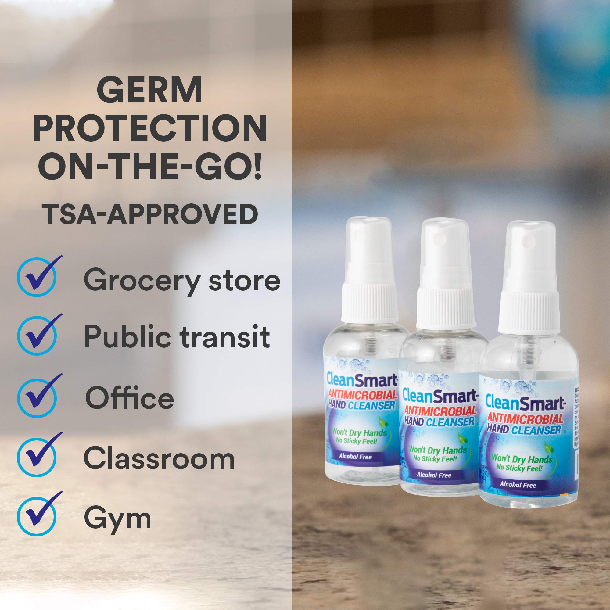 TSA Travel Sized CleanSmart 2 oz bottles three pack