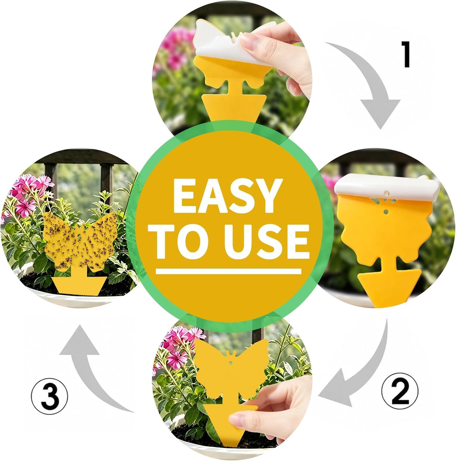 Butterfly design gnat traps Cleanuper 58 pack outdoors