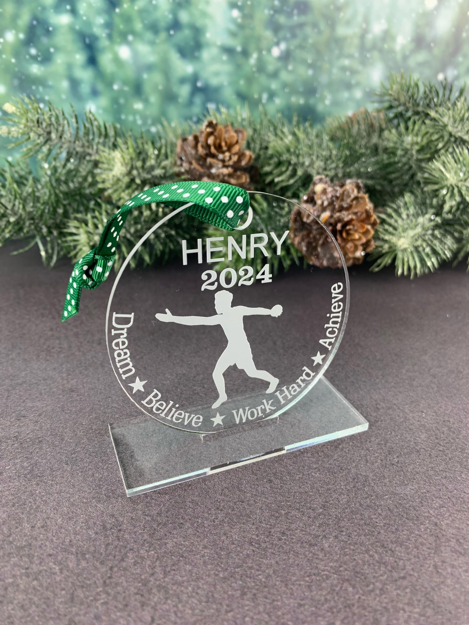 Clear acrylic ornament 3x3 size