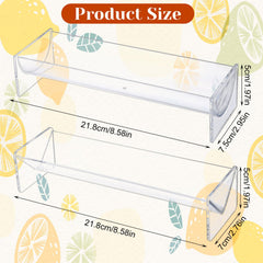 Clear acrylic U-Shaped cracker tray measuring 8.58 x 2.95 x 1.97 inches