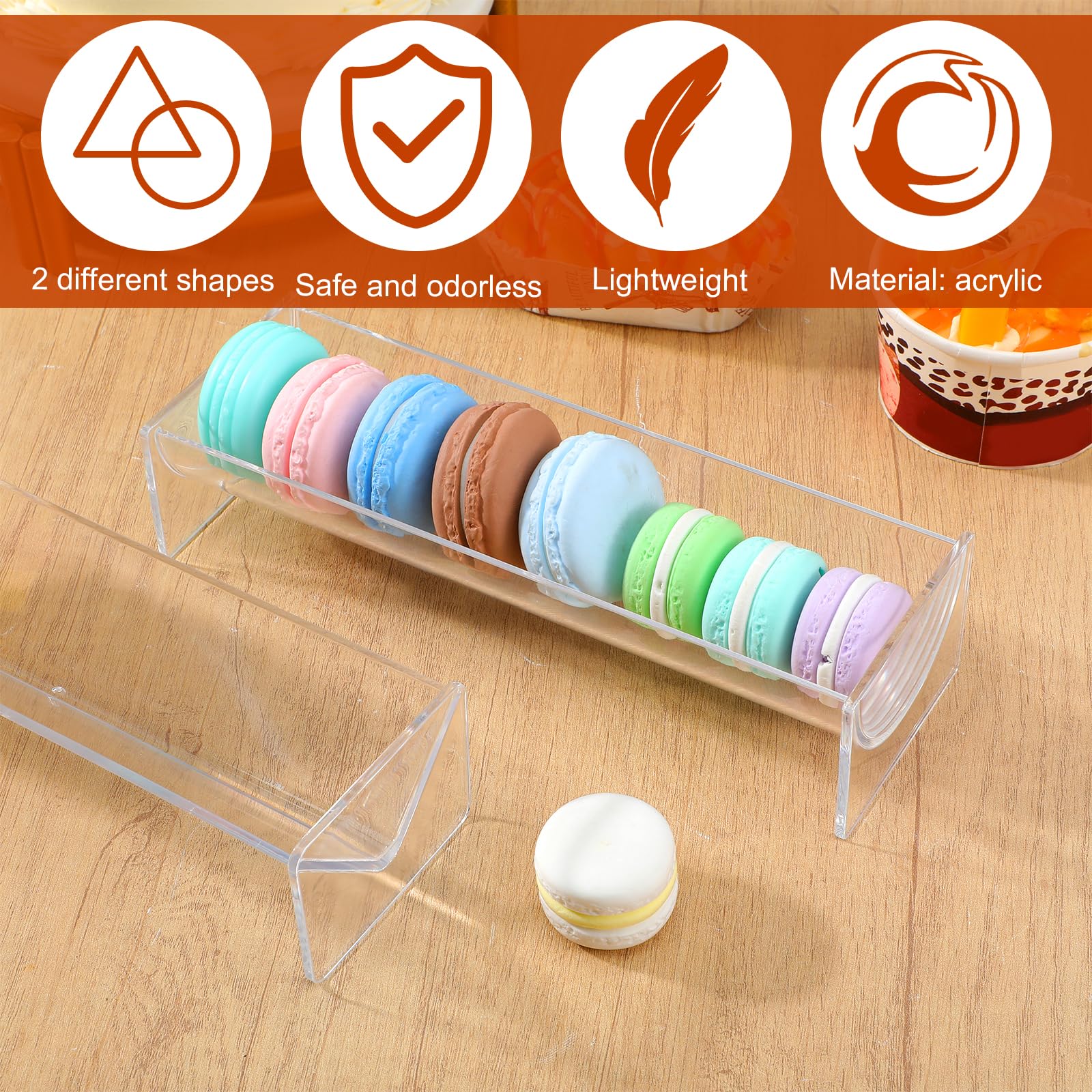 Clear acrylic V-Shaped cracker tray measuring 8.58 x 2.95 x 1.97 inches