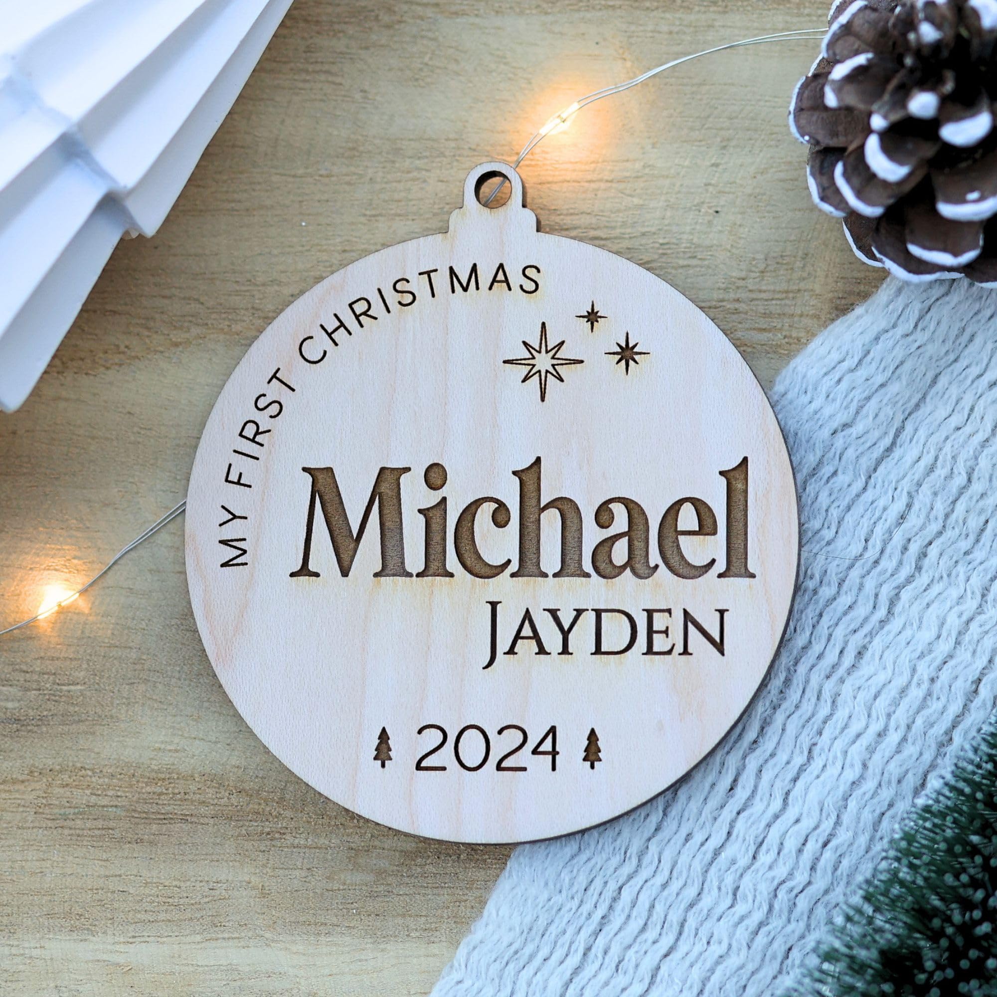 Engraved Birth Announcement Sign ornament