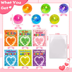 Transparent bags for valentines day cards and stress balls