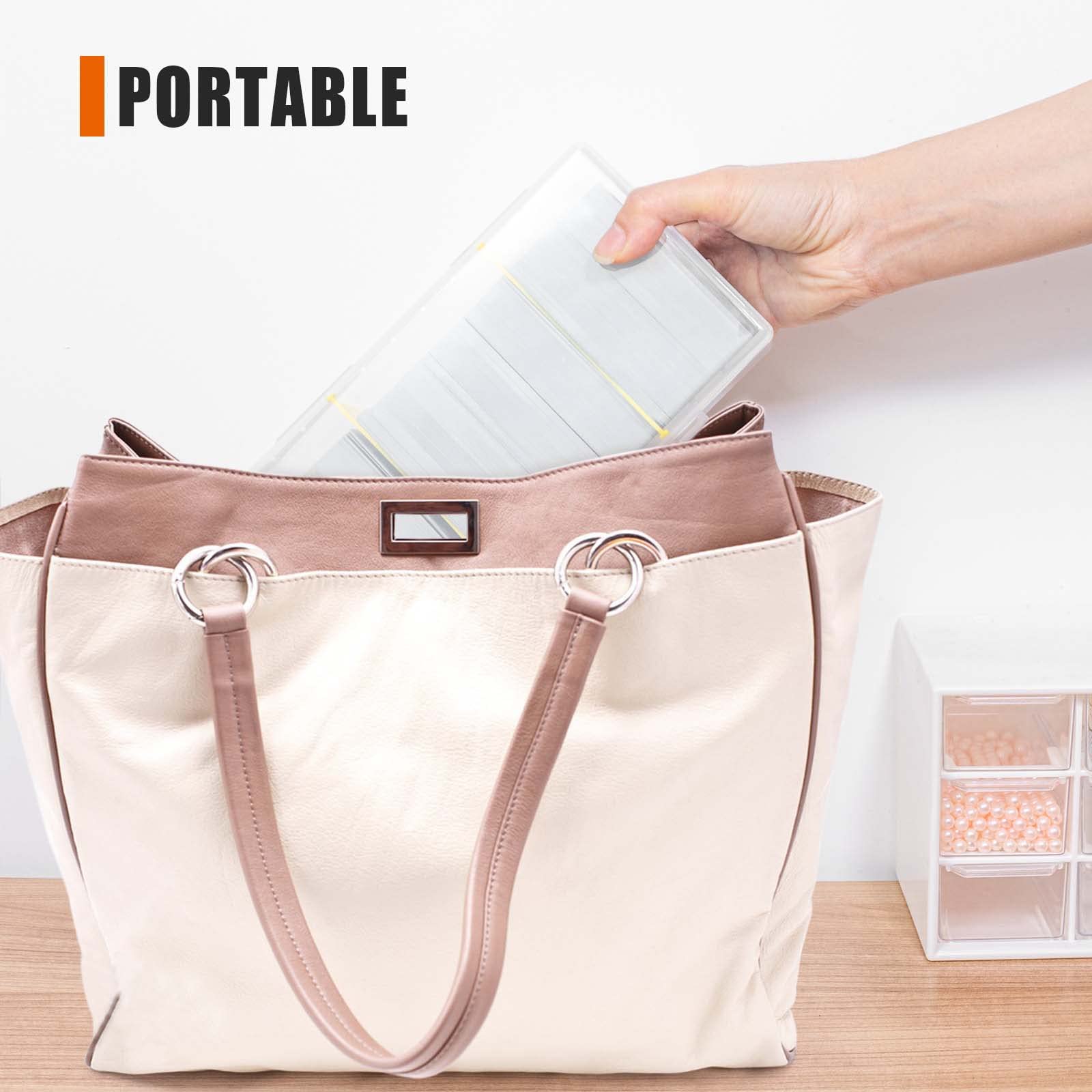 clear plastic card storage box for table or drawer storage