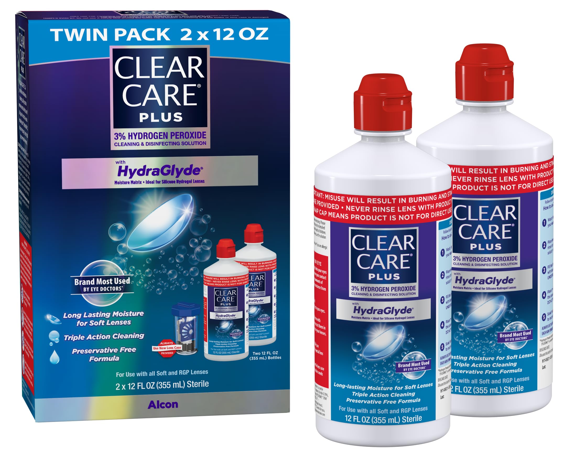 CLEAR CARE Plus bottle 12 Oz in packaging