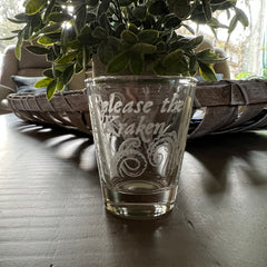 Clear custom shot glass engraved in Texas USA