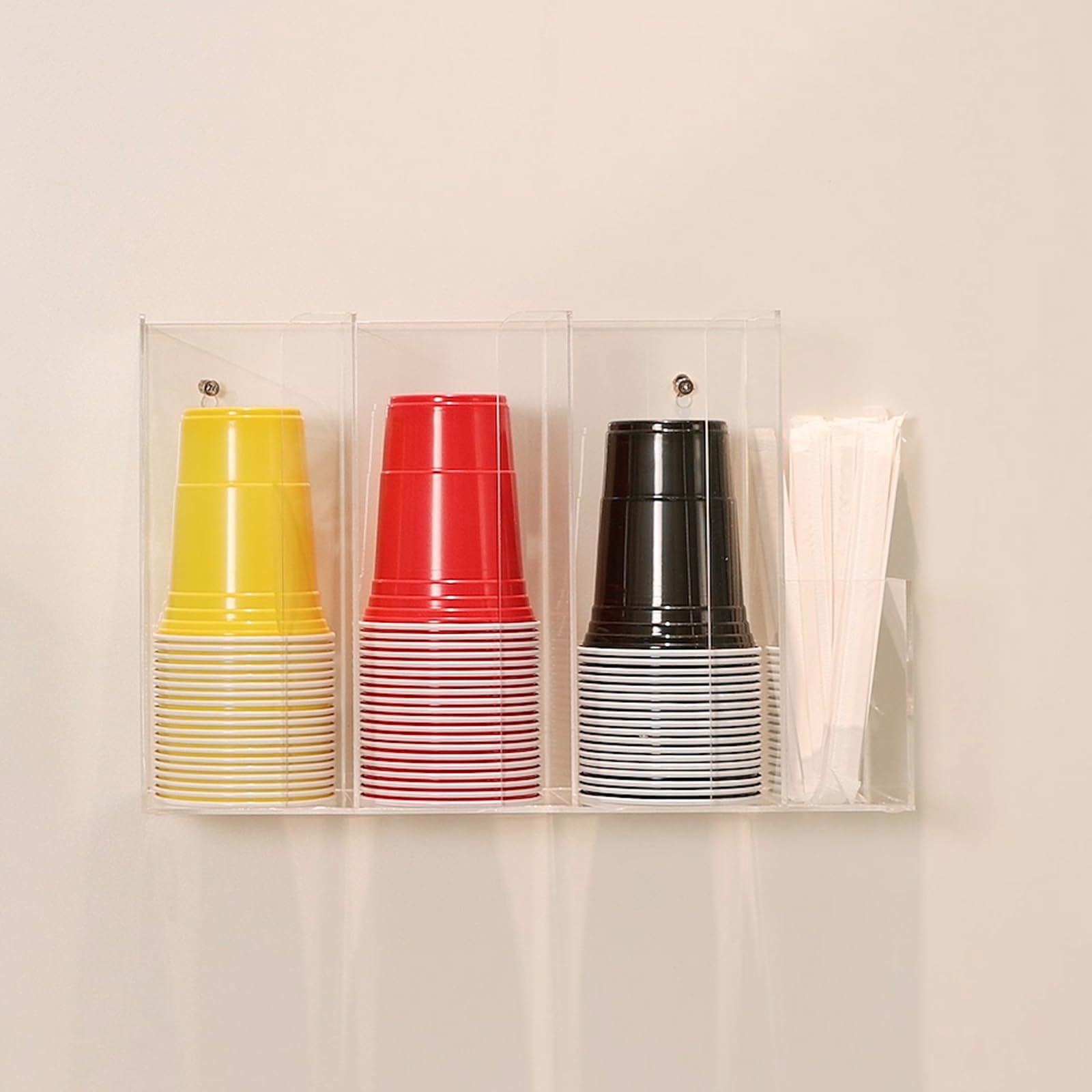 Clear coffee cup holder organizer for bars and offices