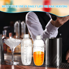 drinking shaker with strainer for quick pour