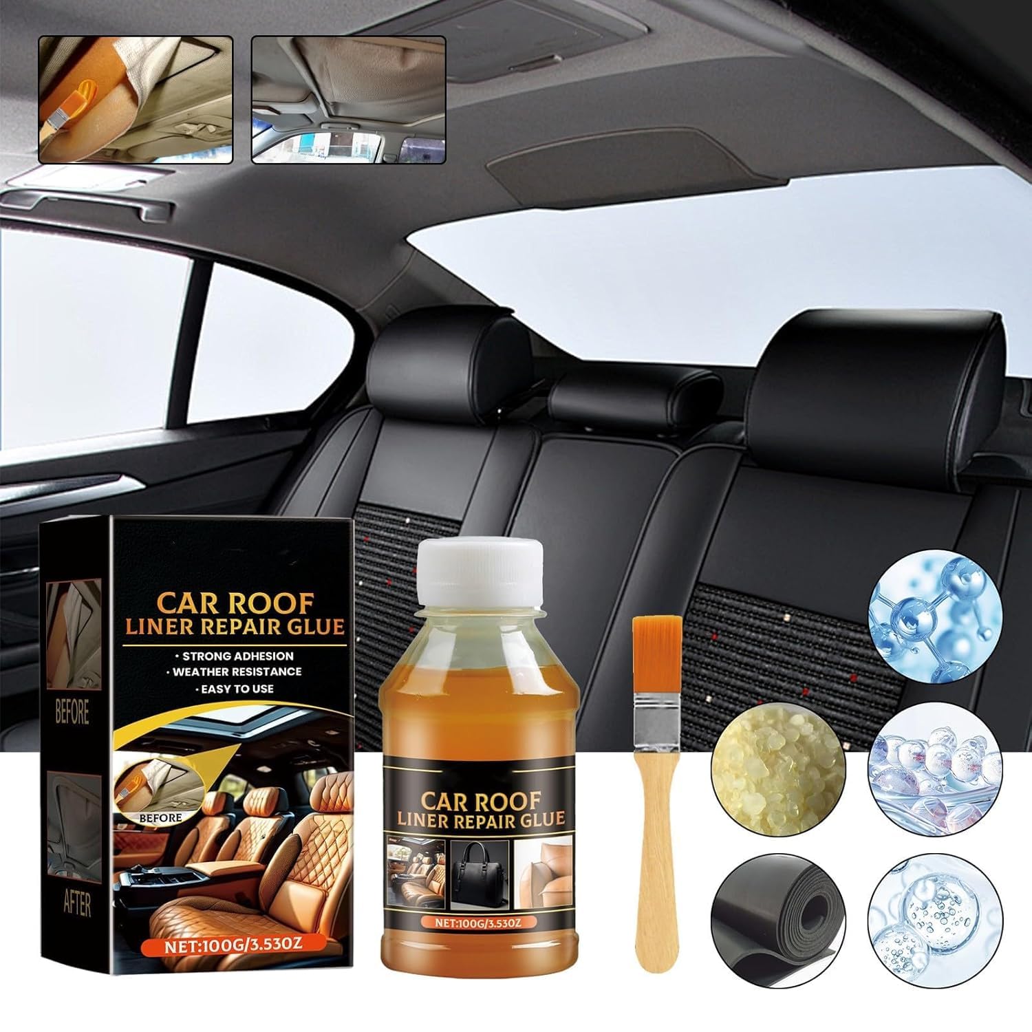 Clear Fabric Glue 100 ml for car interior use